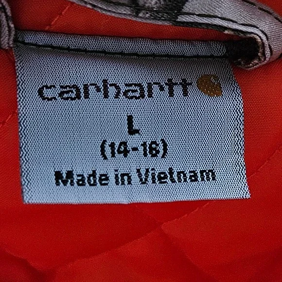 Carhartt Kids Realtree Xtra Camo Quilted Lining Full Zip Jacket Size L (14-16) - Picture 6 of 7